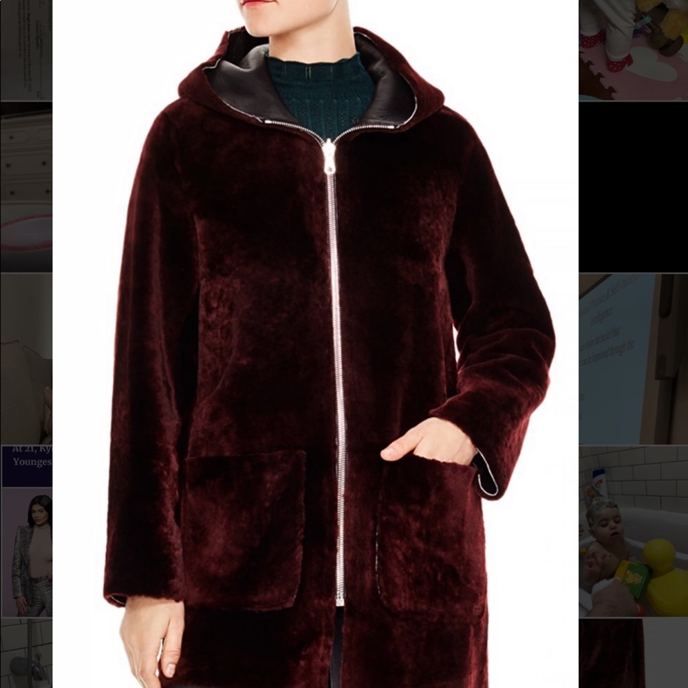 Sandro Sheepskin Coat NEW with tags Reversible